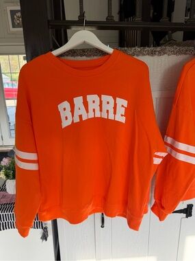 Orange 'BARRE' Crewneck Sweatshirt